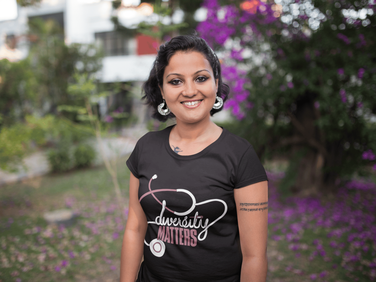 Black Shirt White Rose Gold